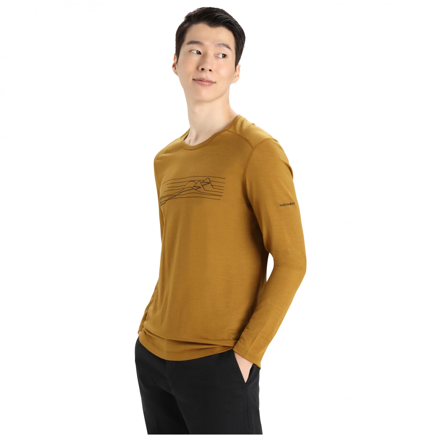 Icebreaker - 200 Oasis L/S Crewe Ski Stripes - Merino base layer Icebreaker - 200 Oasis L/S Crewe Ski Stripes - Merino Base Layer -Bergfreunde Shop icebreaker 200 oasis l s crewe ski stripes merino base layer detail 2