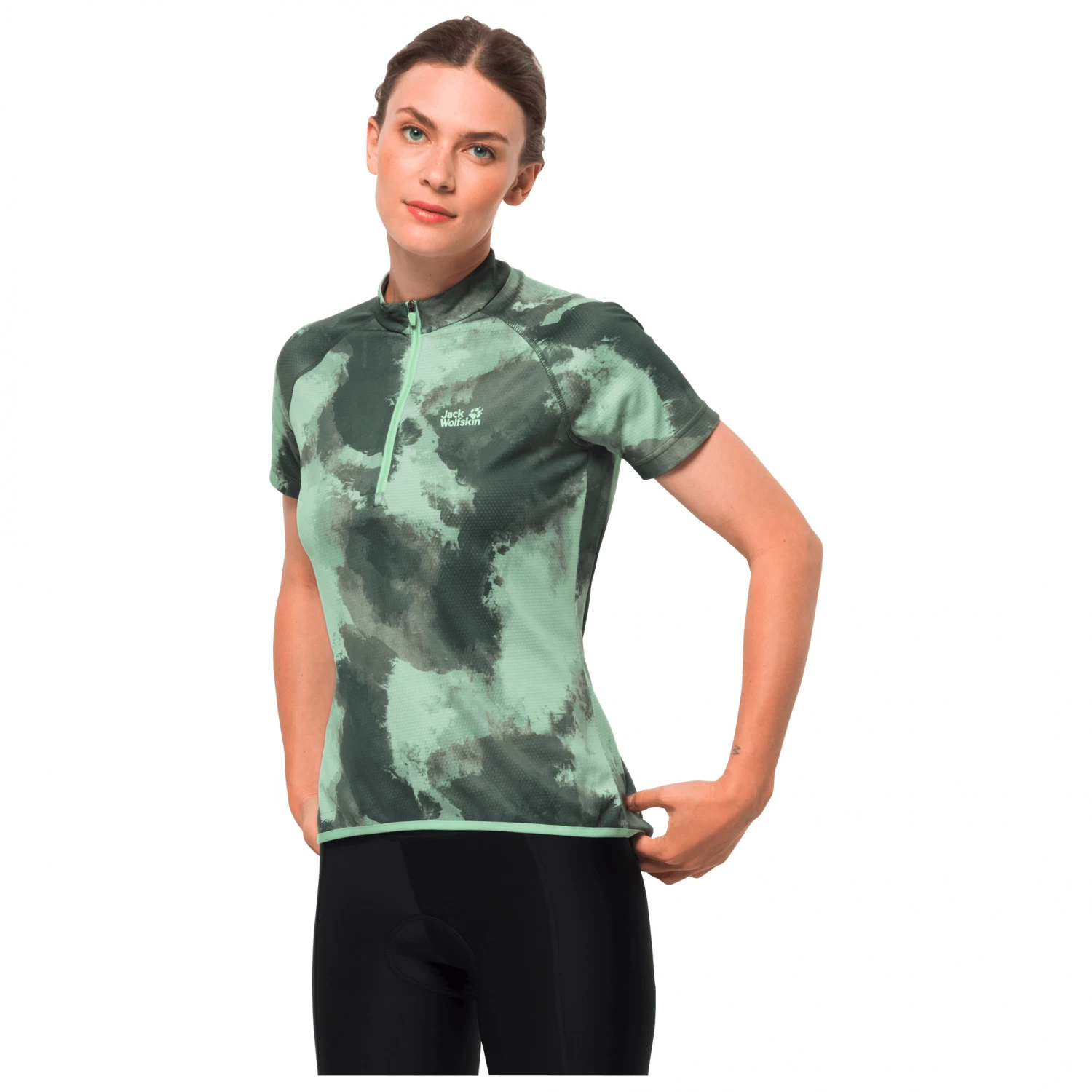 Jack Wolfskin - Women's Tourer Halfzip Print T - Cycling jersey Jack Wolfskin - Women's Tourer Halfzip Print T - Cycling Jersey -Bergfreunde Shop jack wolfskin womens tourer halfzip print t cycling jersey detail 2